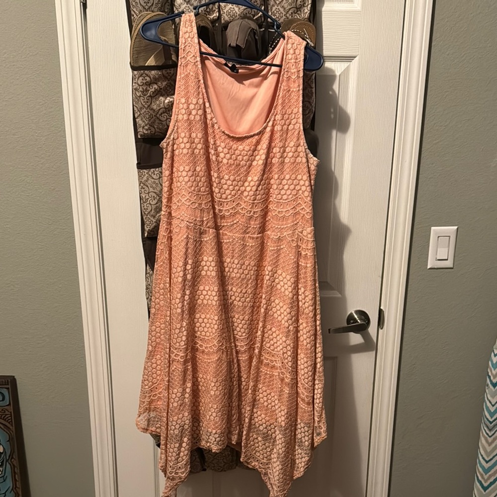 Elegant Peach Lace Dress